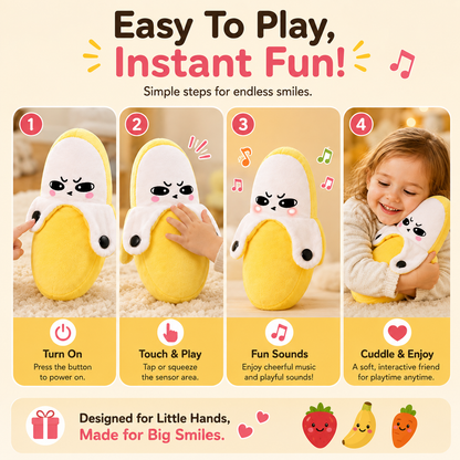 🍌 Interactive Musical Banana Plush Toy | Touch & Play Gift