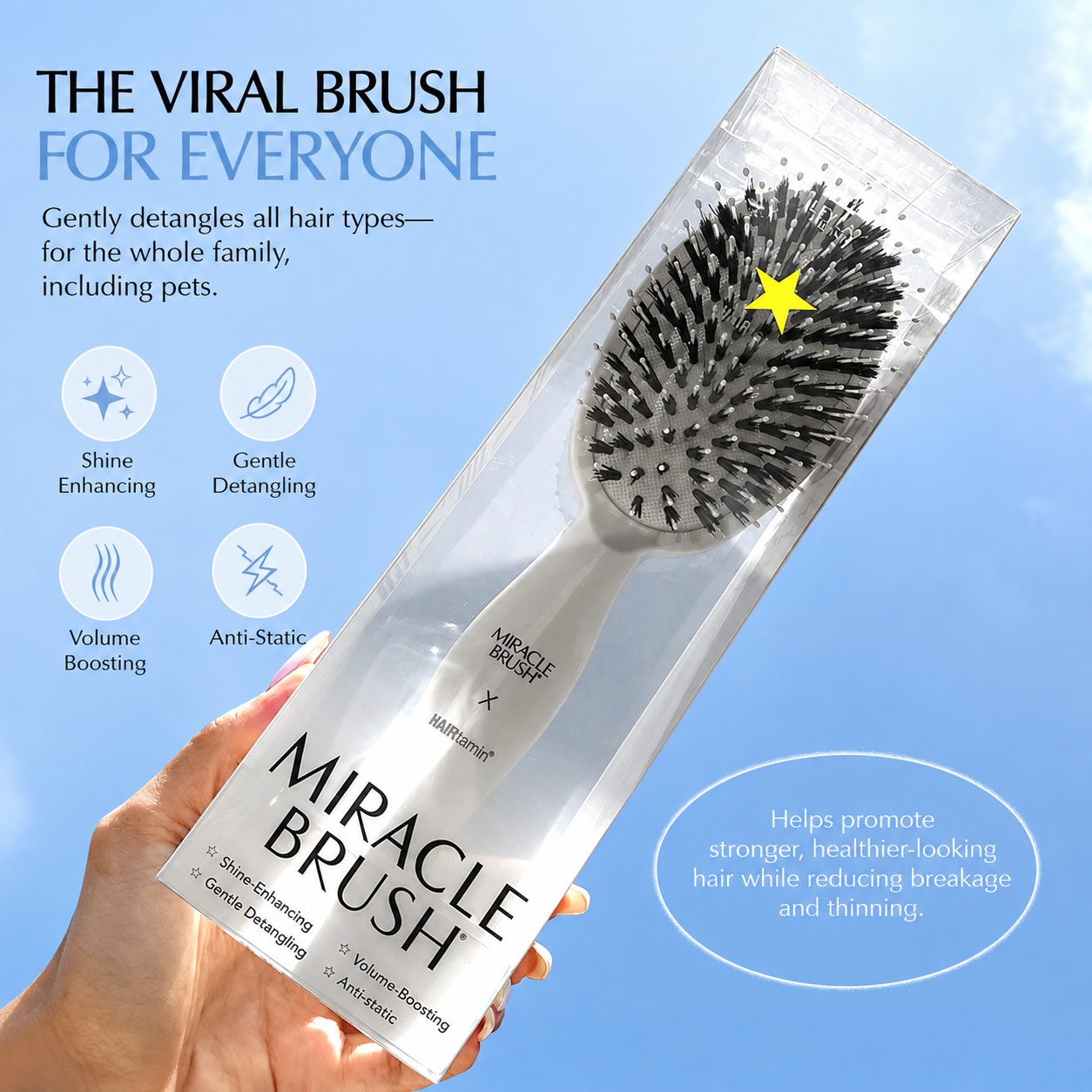✨ Gentle Detangling Hair Brush for Smooth, Shiny Hair