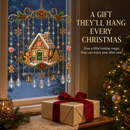 🎄 Stained-Glass-Inspired Christmas Window Hanging – Sunlit Holiday Suncatcher Décor