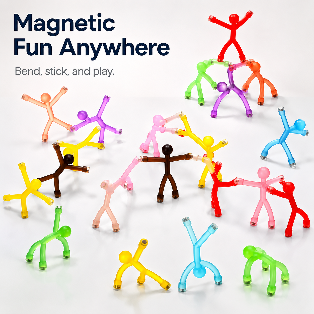 🧲 Magnetic Fidget Figures – 10PC Bend & Connect Toy Set