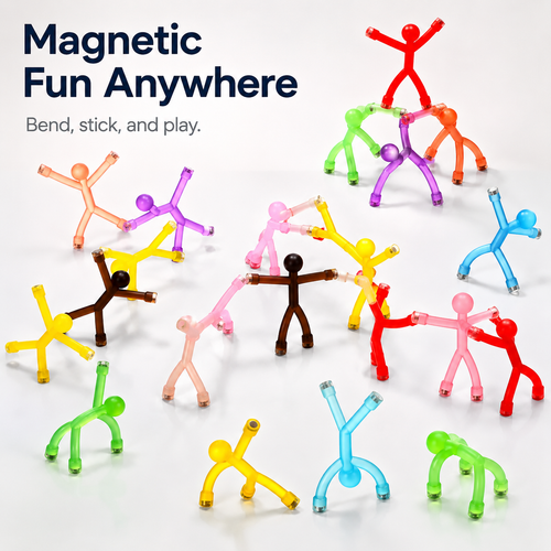 🧲 Magnetic Fidget Figures – 10PC Bend & Connect Toy Set