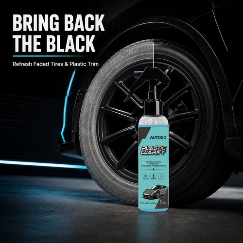 🚗 Restore Your Car’s Deep Black Finish – 200mL Tire & Plastic Trim Restorer Spray for Faded Automotive Surfaces