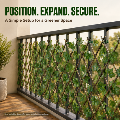 🌿 Expandable Faux Ivy Privacy Fence – Adjustable Greenery Screen for Balcony, Patio, Porch & Garden