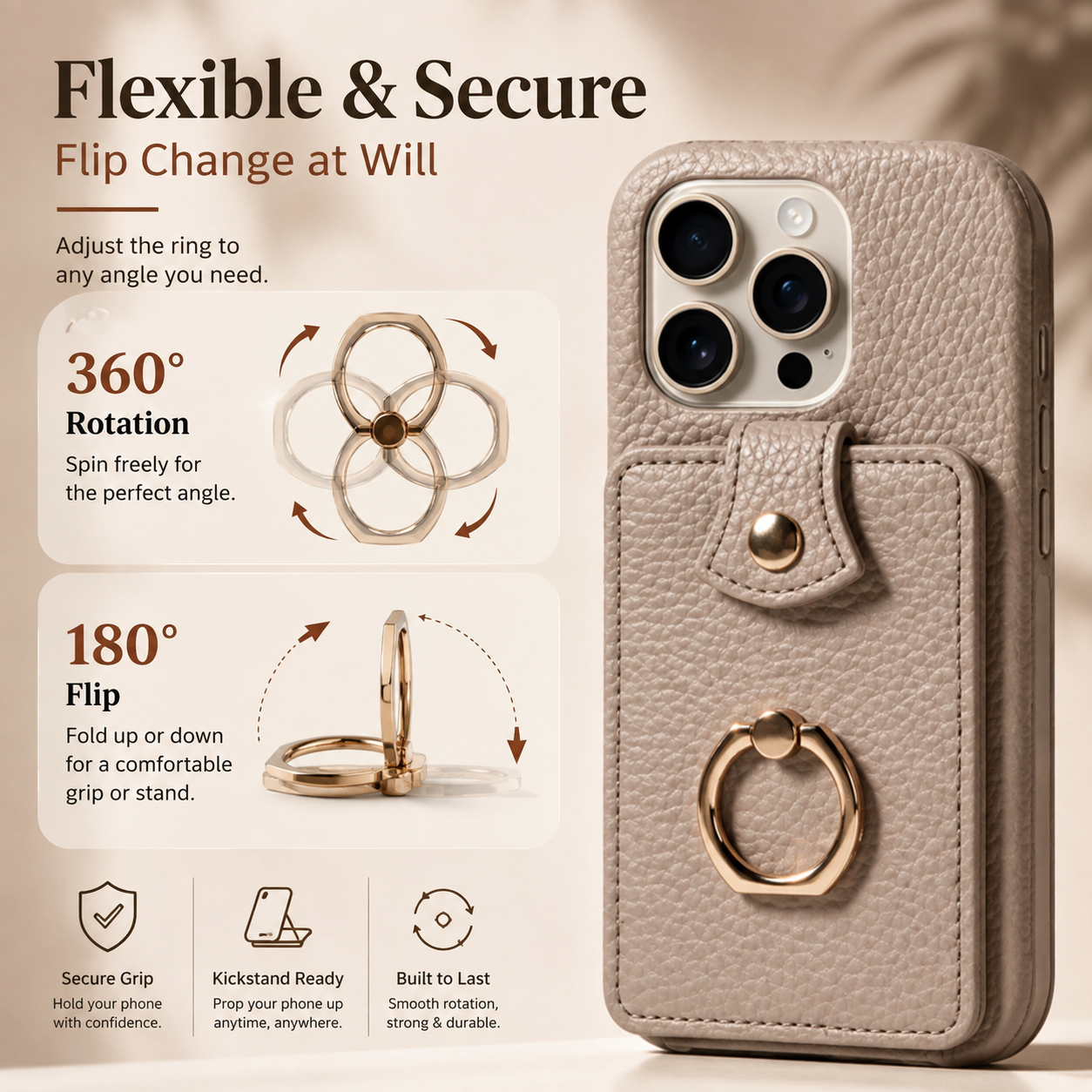 🔥🔥🔥All-in-One Crossbody Wallet Phone Case with Card Holder & Ring Grip