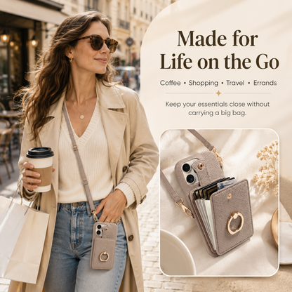 🔥🔥🔥All-in-One Crossbody Wallet Phone Case with Card Holder & Ring Grip
