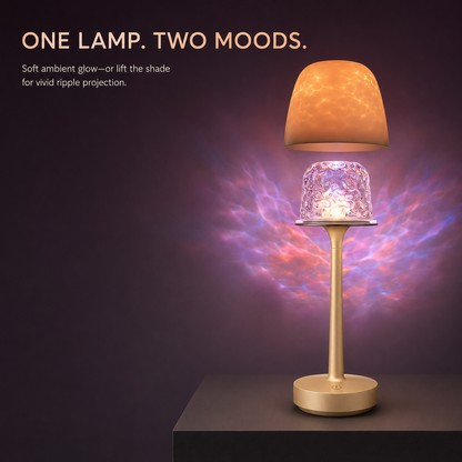 🌊 16-Color Rechargeable Water Ripple Projection Lamp with Remote