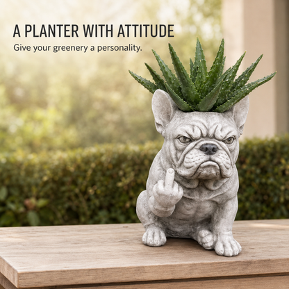 🪴 Funny Bulldog Planter with Attitude – 3 Sassy Styles