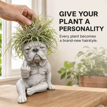 🪴 Funny Bulldog Planter with Attitude – 3 Sassy Styles