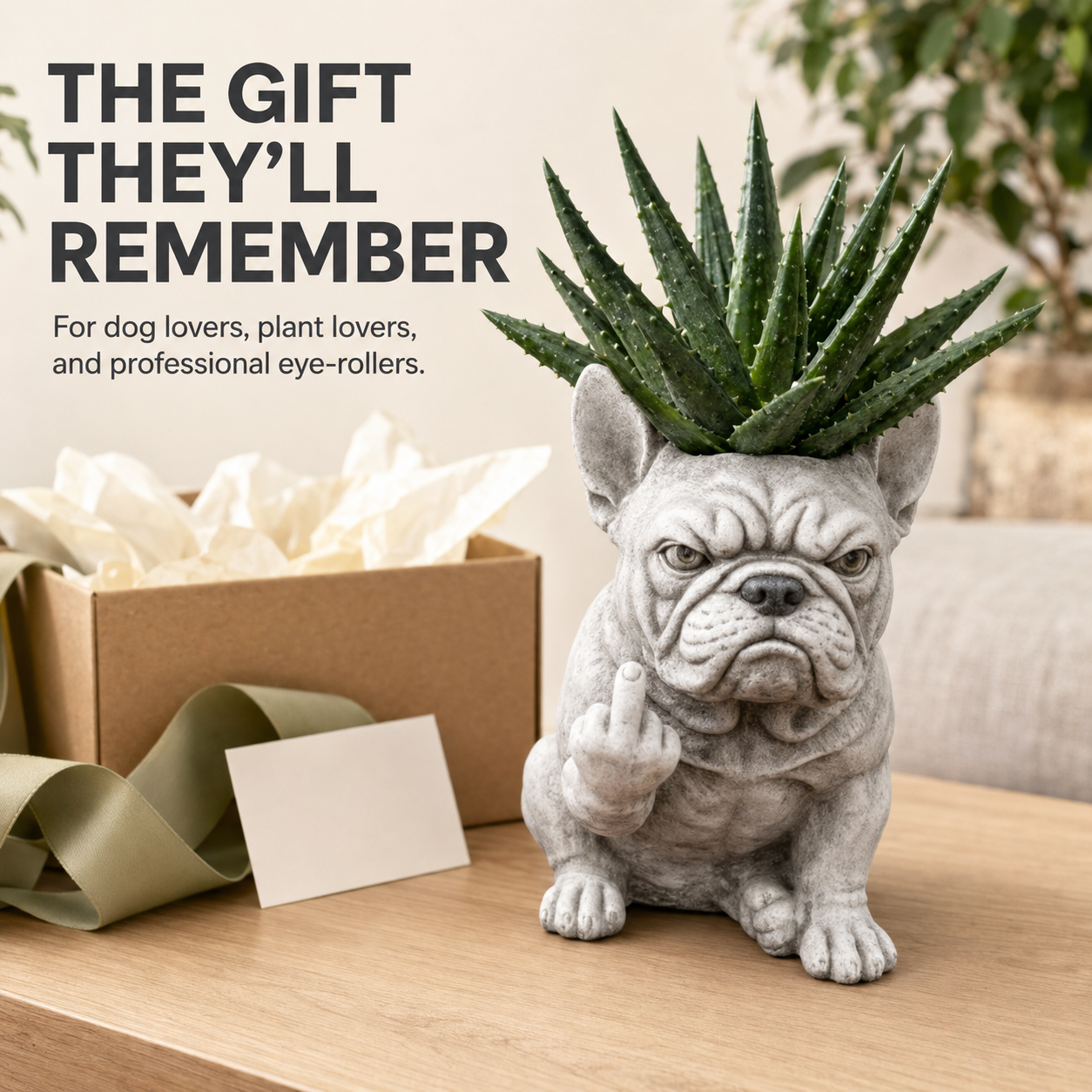 🪴 Funny Bulldog Planter with Attitude – 3 Sassy Styles