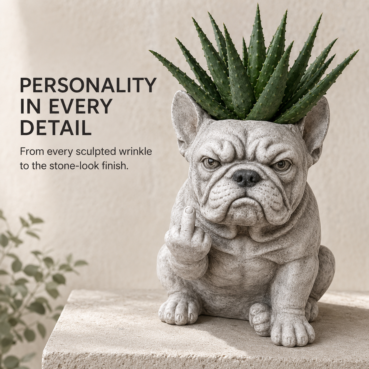 🪴 Funny Bulldog Planter with Attitude – 3 Sassy Styles
