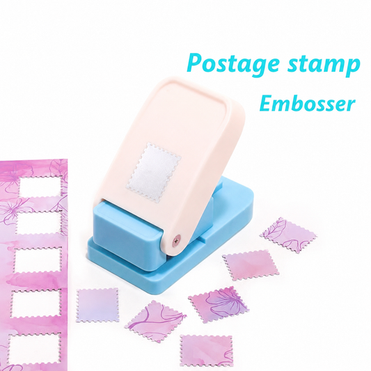 Easy-Press Postage Stamp Paper Punch – Large Craft Cutter for Scrapbooking & Card Making