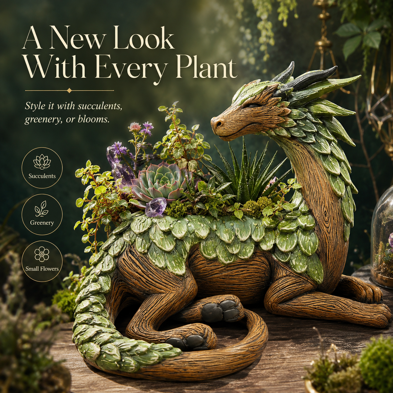 📖Fantasy Dragon Planter – Magical Decorative Plant Pot for Book, Dragon & Plant Lovers