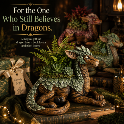 📖Fantasy Dragon Planter – Magical Decorative Plant Pot for Book, Dragon & Plant Lovers