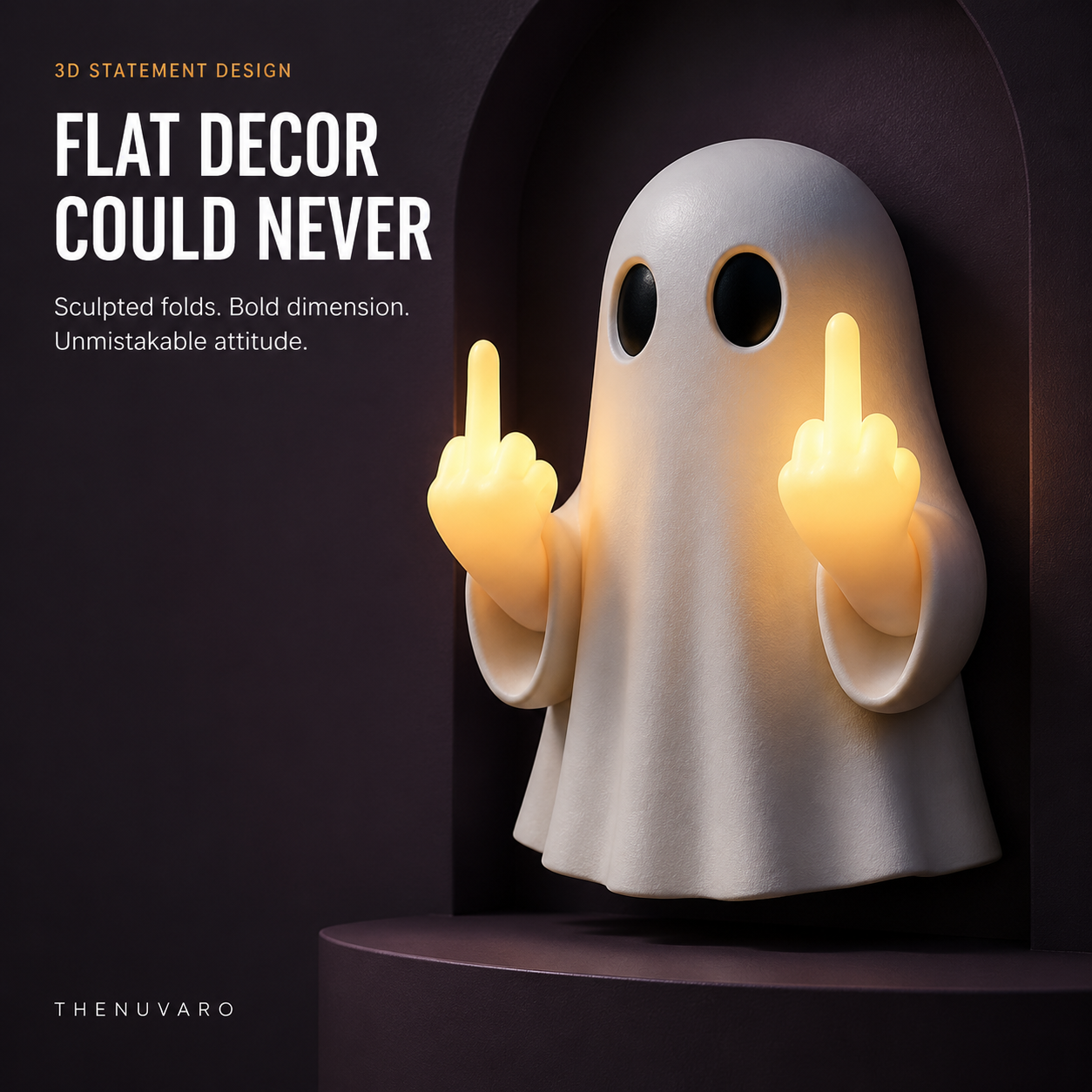👻 Light-Up Rude Ghost Wall Decor – Funny Halloween Porch Decoration