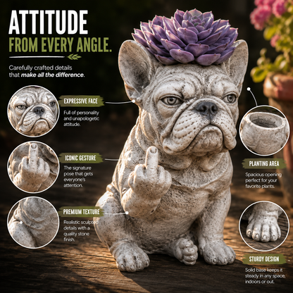 😂Funny Bulldog Planter – Give Your Plants Some Serious Attitude