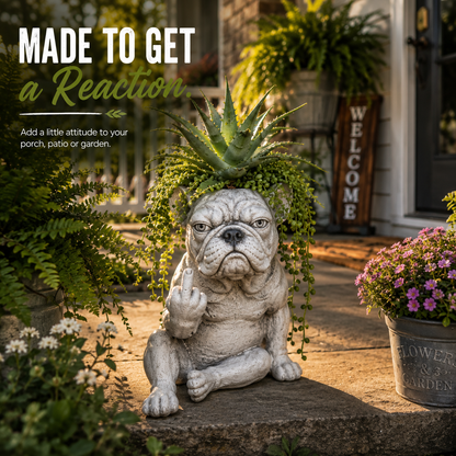 😂Funny Bulldog Planter – Give Your Plants Some Serious Attitude