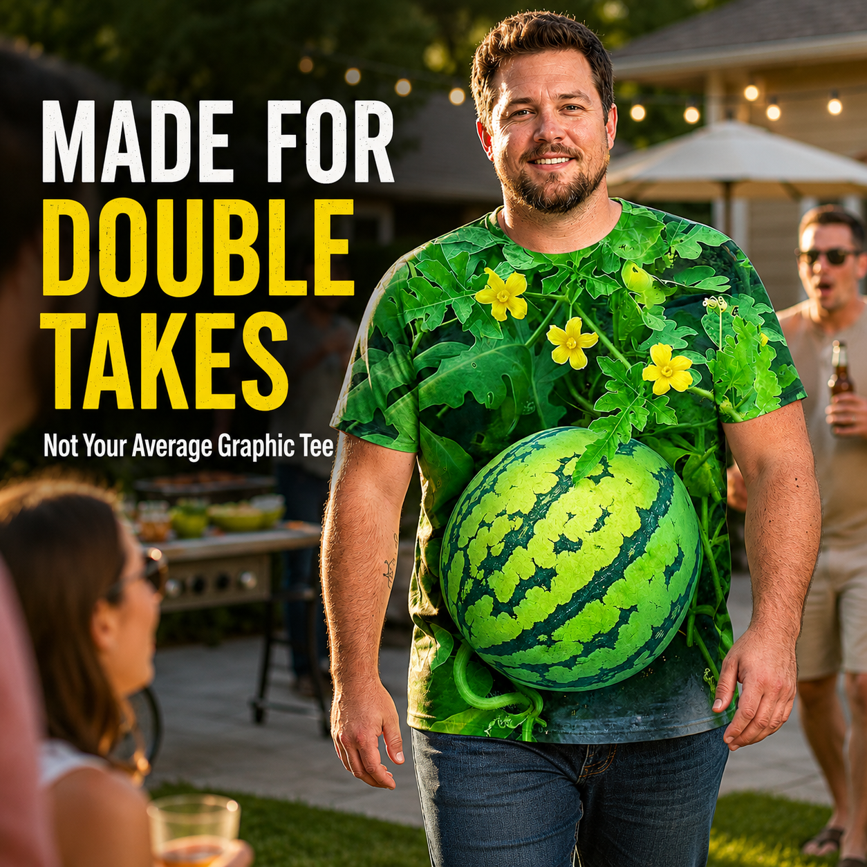 Funny 3D Watermelon Belly T-Shirt