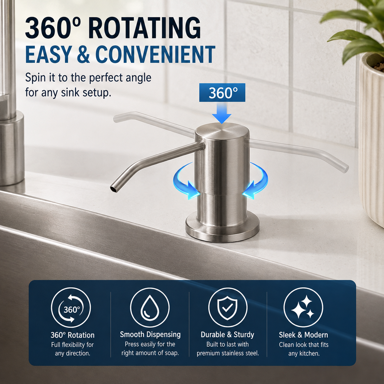 🧼 No-Refill Sink Soap Dispenser Kit – Connect Directly to a Large Soap Bottle