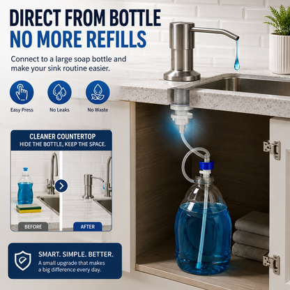 🧼 No-Refill Sink Soap Dispenser Kit – Connect Directly to a Large Soap Bottle
