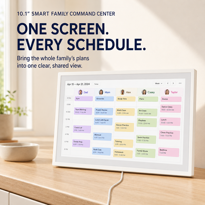 📅 10.1″ Smart Family Calendar & Digital Photo Frame – Wi-Fi Touchscreen Home Organizer