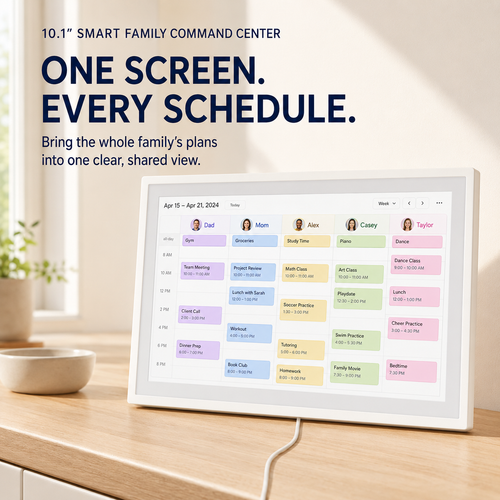 📅 10.1″ Smart Family Calendar & Digital Photo Frame – Wi-Fi Touchscreen Home Organizer