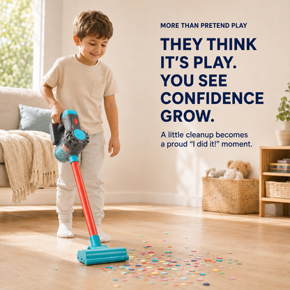 🧹 3-in-1 Kids’ Real-Pickup Vacuum – Rechargeable Pretend Cleaning Toy
