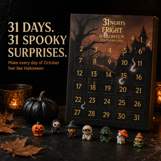 🎃 31-Day Halloween Countdown Calendar – 31 Mini Surprise Figures