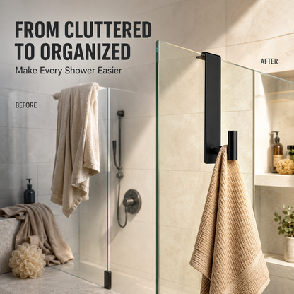 🚿3-Pack No-Drill Double-Sided Shower Door Hooks