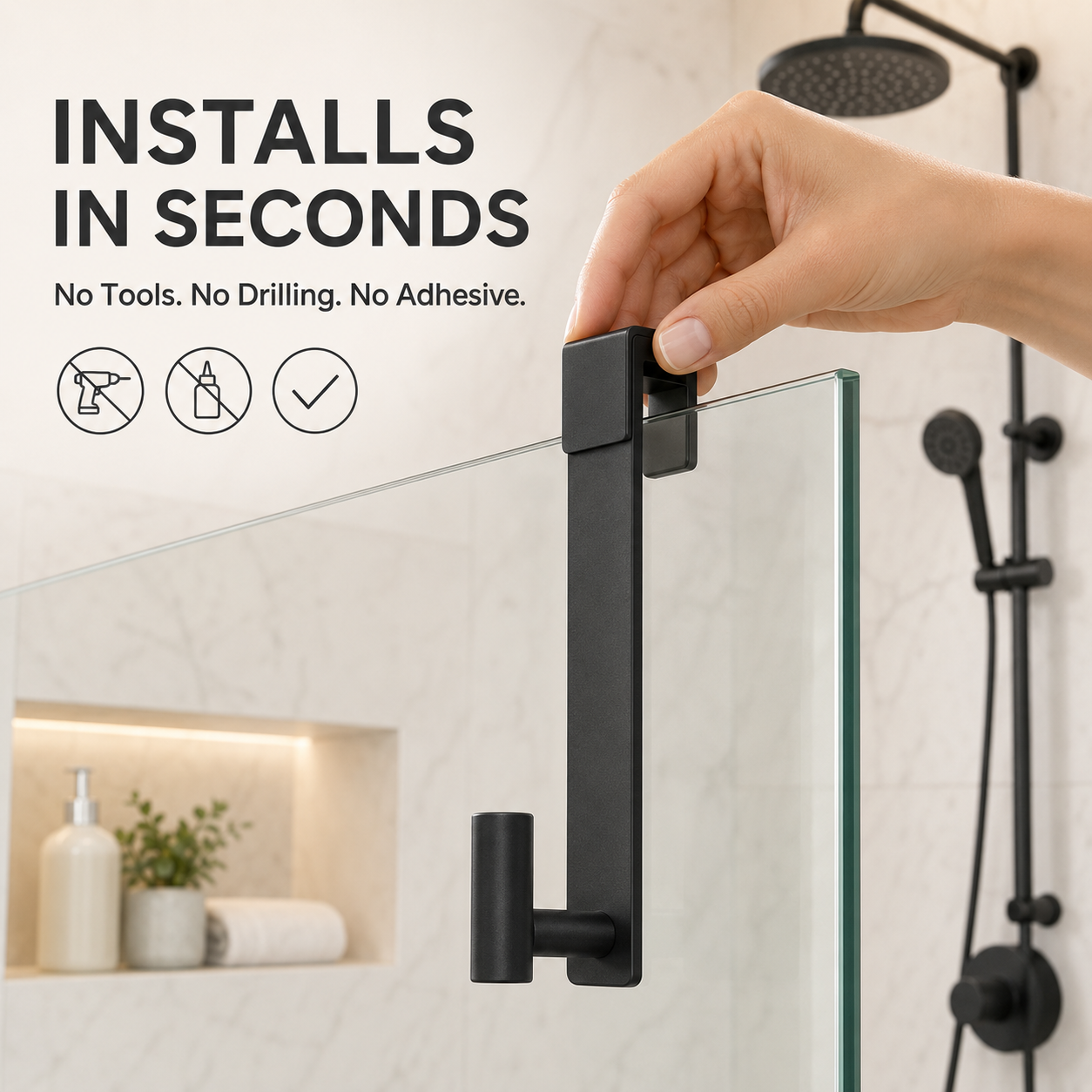 🚿3-Pack No-Drill Double-Sided Shower Door Hooks