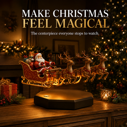 🎅 Floating Santa Sleigh with 4 Reindeer – Magnetic Levitation Christmas Display