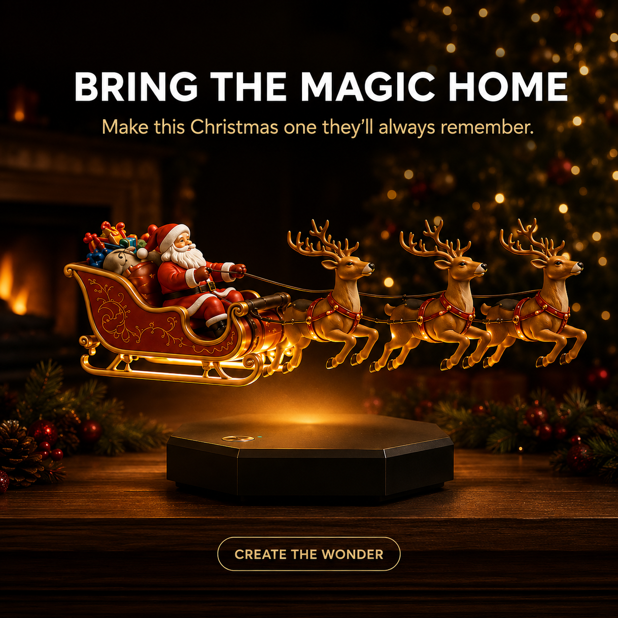 Bring home the floating Santa sleigh Christmas display