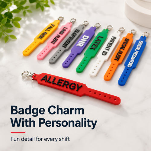 🏥 Hospital Wristband Charm | Nurse Badge & Keychain Accessory