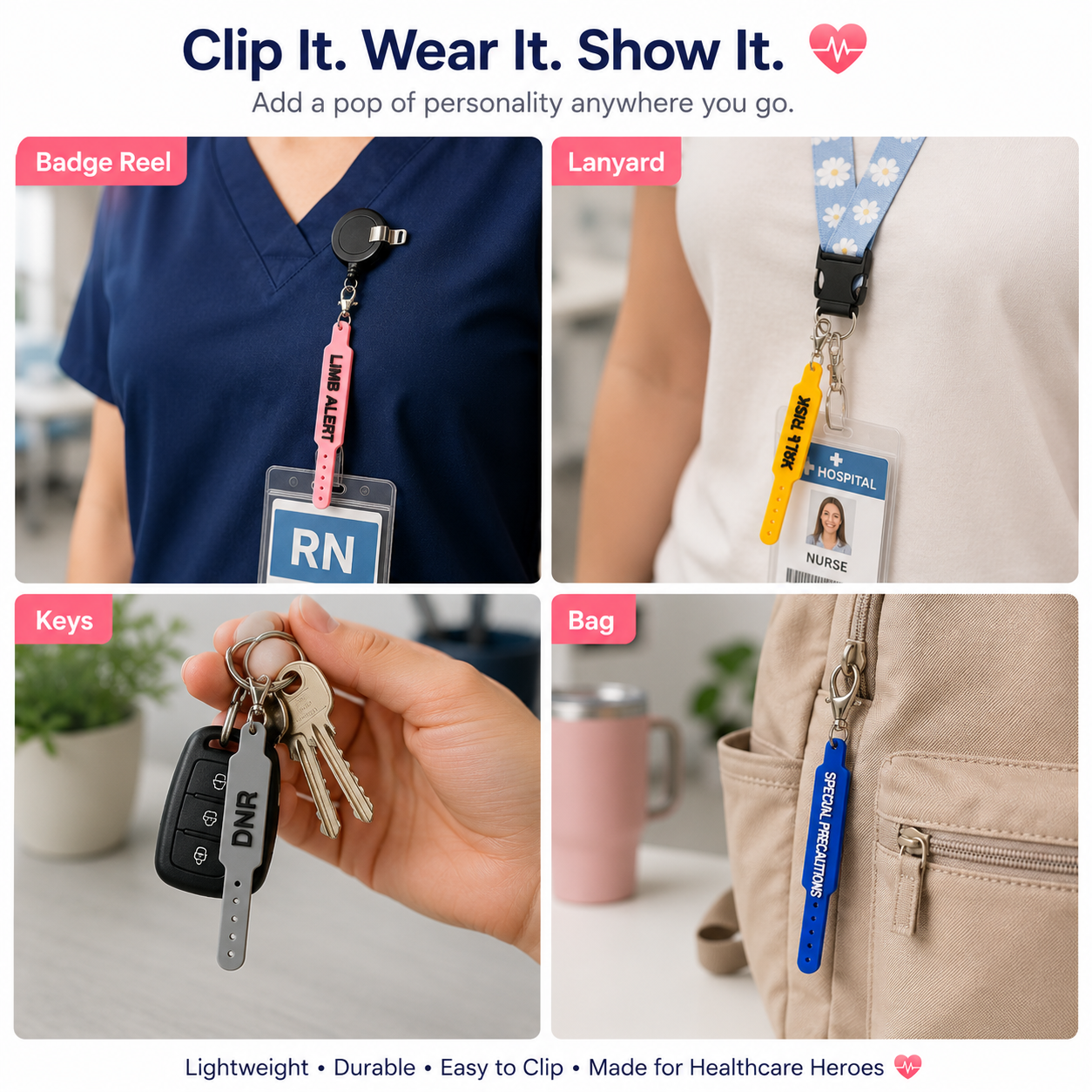 🏥 Hospital Wristband Charm | Nurse Badge & Keychain Accessory