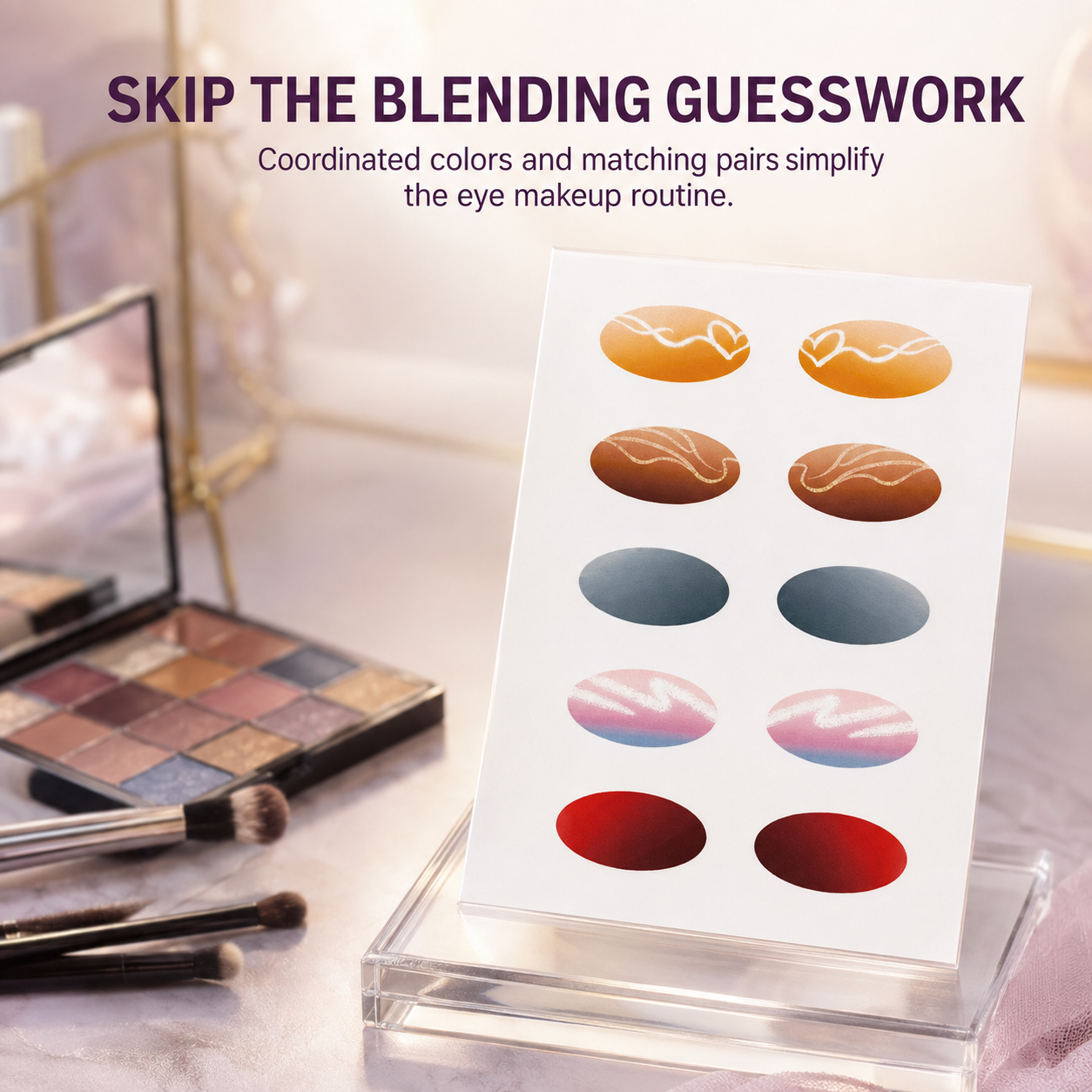 ✨ 5-Pair Pre-Designed Eyeshadow Transfer Stickers – Complete Eye Looks in Seconds