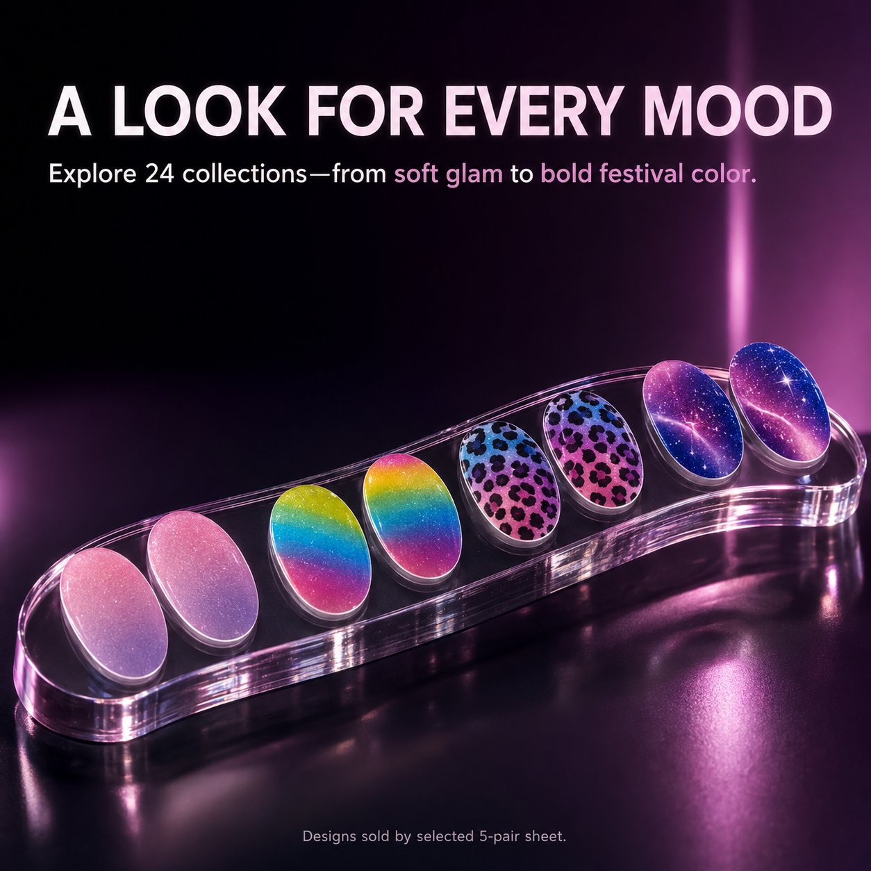 ✨ 5-Pair Pre-Designed Eyeshadow Transfer Stickers – Complete Eye Looks in Seconds