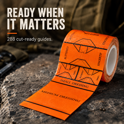 Medical-Grade First Aid Tape – 288 Cut-Ready Guides