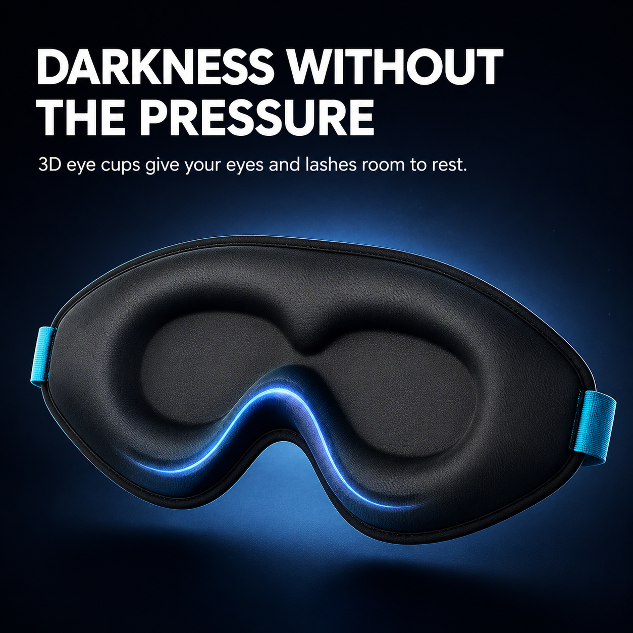 😴 3D Zero-Pressure Blackout Sleep Mask – Lash-Friendly Contoured Memory Foam Eye Mask