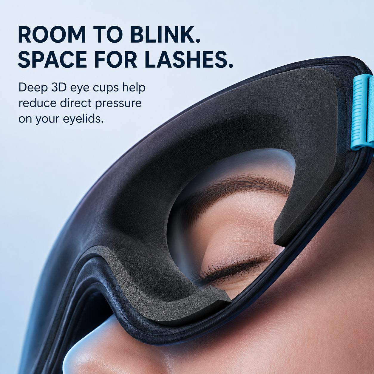 😴 3D Zero-Pressure Blackout Sleep Mask – Lash-Friendly Contoured Memory Foam Eye Mask