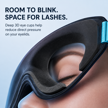 😴 3D Zero-Pressure Blackout Sleep Mask – Lash-Friendly Contoured Memory Foam Eye Mask