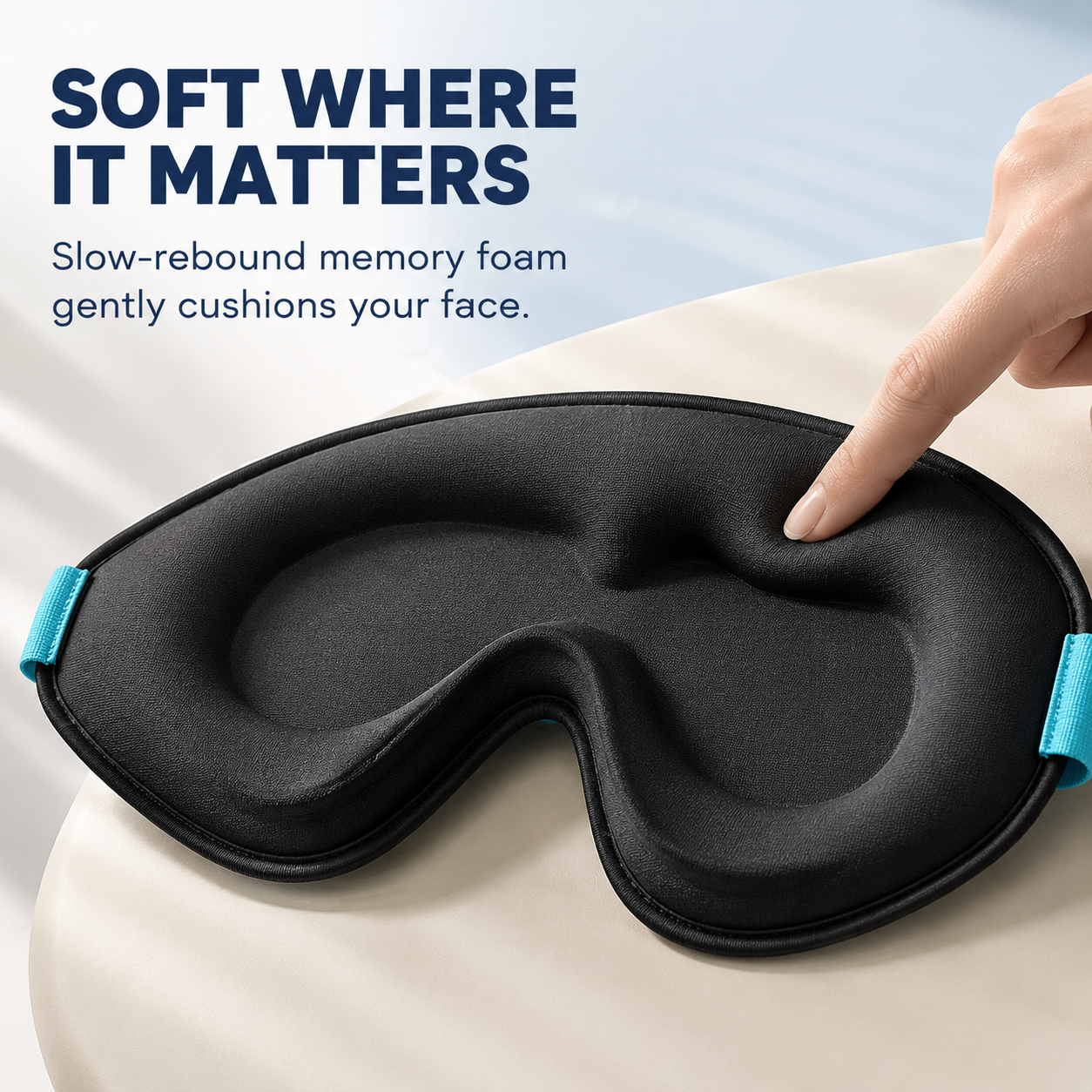 😴 3D Zero-Pressure Blackout Sleep Mask – Lash-Friendly Contoured Memory Foam Eye Mask