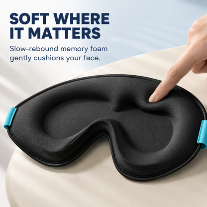 😴 3D Zero-Pressure Blackout Sleep Mask – Lash-Friendly Contoured Memory Foam Eye Mask