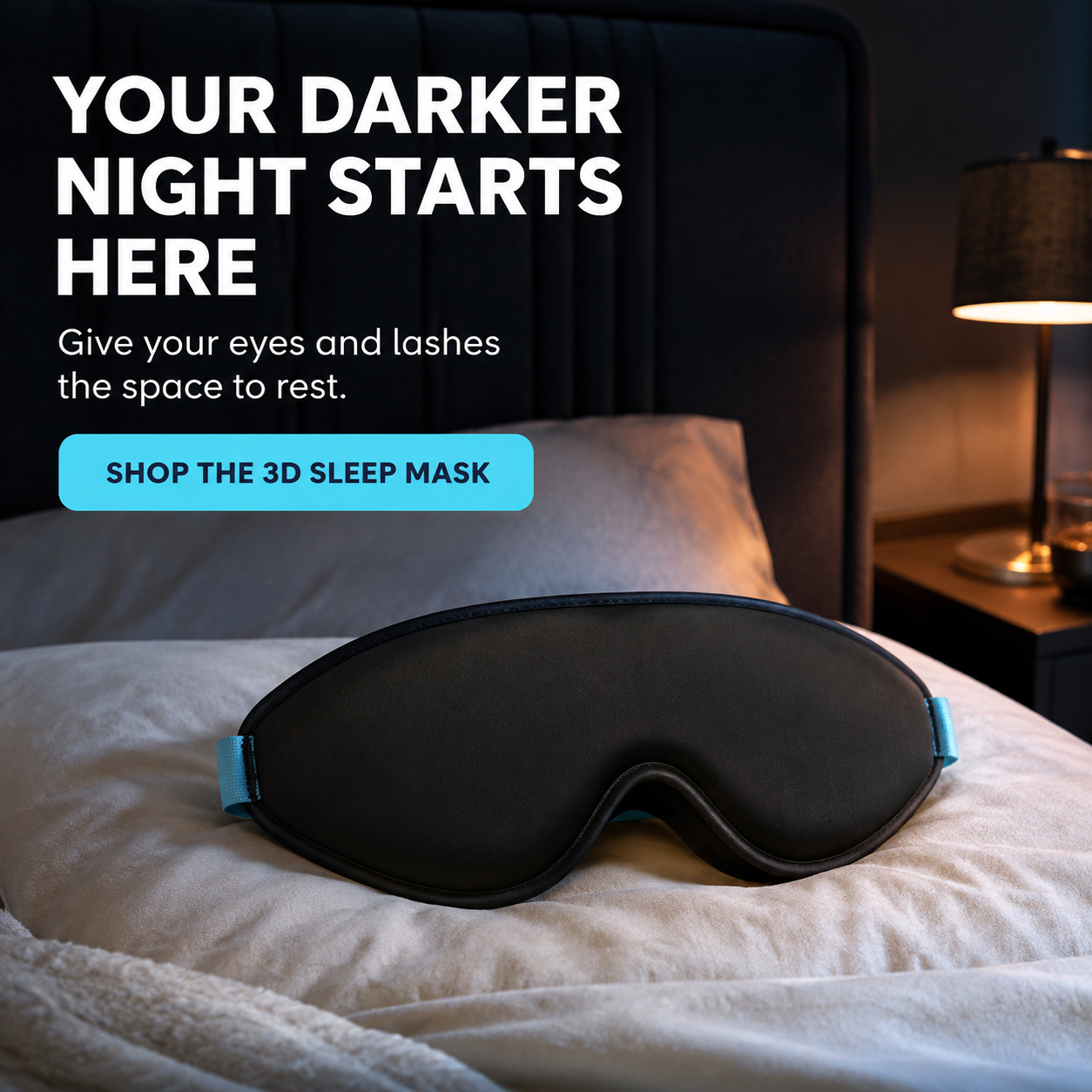 😴 3D Zero-Pressure Blackout Sleep Mask – Lash-Friendly Contoured Memory Foam Eye Mask