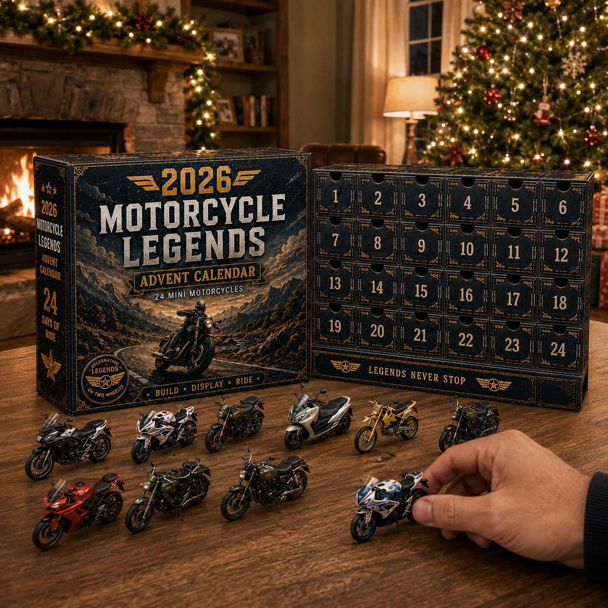 🏍️ 2026 Motorcycle Legends Advent Calendar – 24 Iconic Mini Bikes