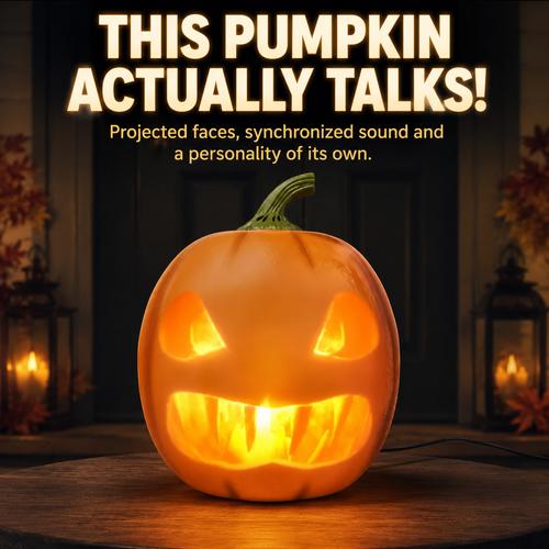 🎃 12-Inch Animated Talking Pumpkin – Projected Faces, Songs & Jokes