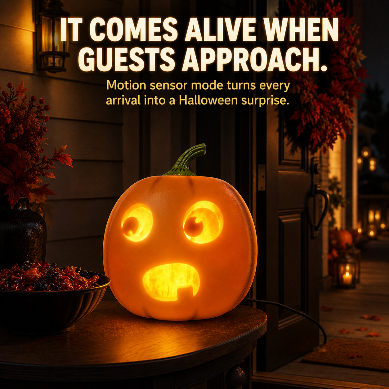 🎃 12-Inch Animated Talking Pumpkin – Projected Faces, Songs & Jokes