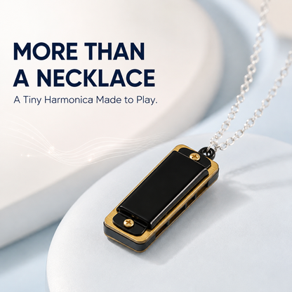 2pcs🎵Playable Mini Harmonica Necklace – Wearable Musical Pendant