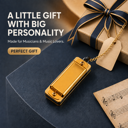 2pcs🎵Playable Mini Harmonica Necklace – Wearable Musical Pendant