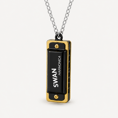 2pcs🎵Playable Mini Harmonica Necklace – Wearable Musical Pendant
