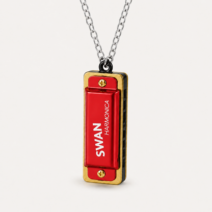 2pcs🎵Playable Mini Harmonica Necklace – Wearable Musical Pendant