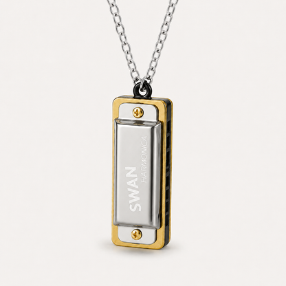 2pcs🎵Playable Mini Harmonica Necklace – Wearable Musical Pendant